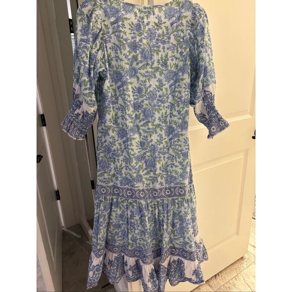NWOT ISLA PAYAL Cornwall Maxi - Mughal Garden Blue, $218 XS no belt - Picture 8 of 10